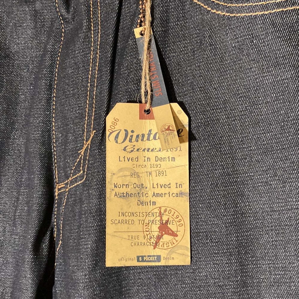 NWT Vintage genes, mens dark gray blue jean are stretch and comfortable. - Picture 4 of 8